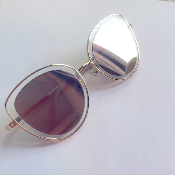 Saint Jude sunnies. Gold & White frames. Pink gold lenses. - Picture 1 of 5